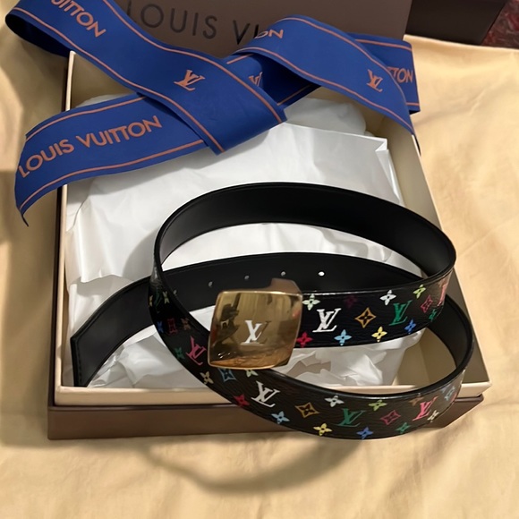 Authentic Louis Vuitton black multicolor belt - Picture 3 of 11